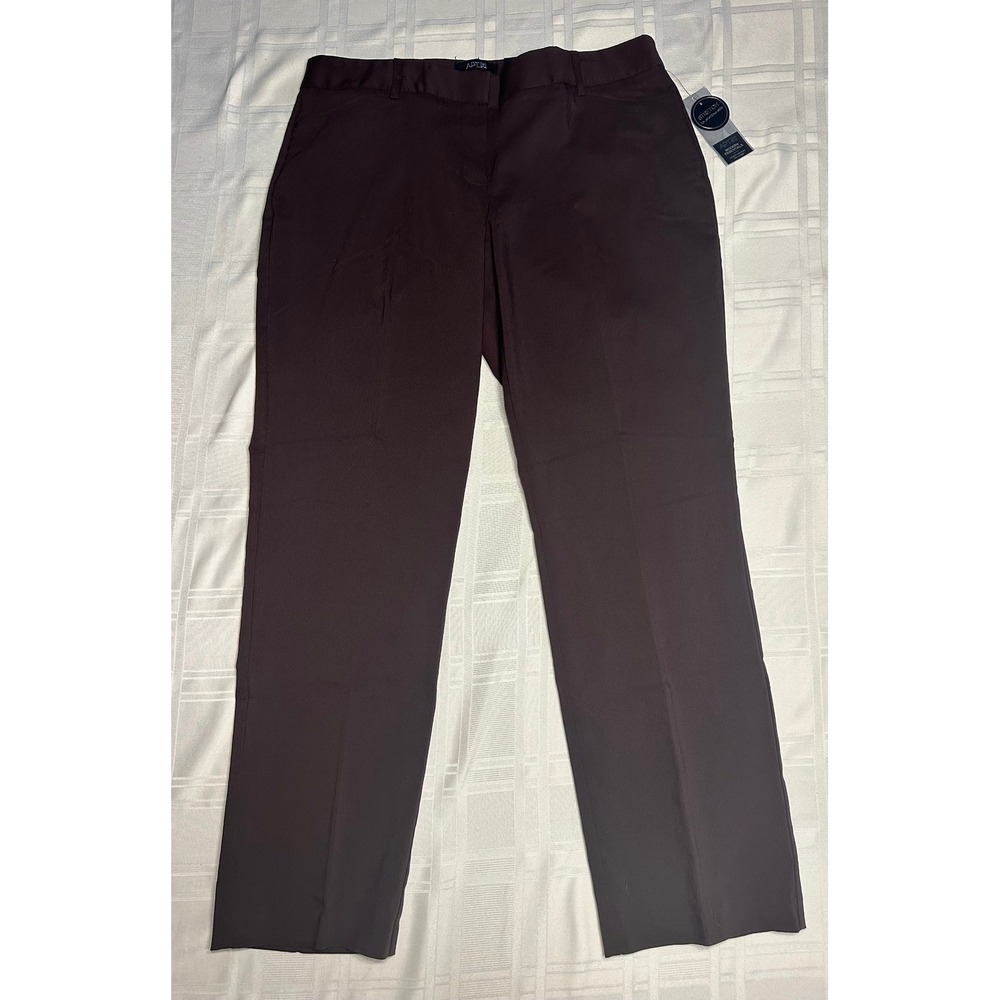 Apt. 9 Pants Women 16 Chocolate Modern Essentials Straight Mid Rise Stretch